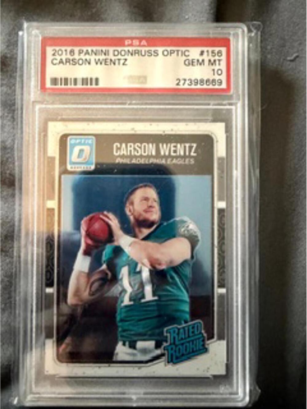 2016 Panini Donruss Optic Carson Wentz Rookie Card PSA Gem Mint 10